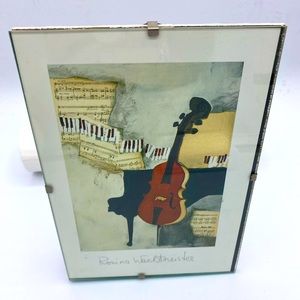 Vintage Small Signed Rosina Wachtmeister Lithograph Titled “ The aCellist”